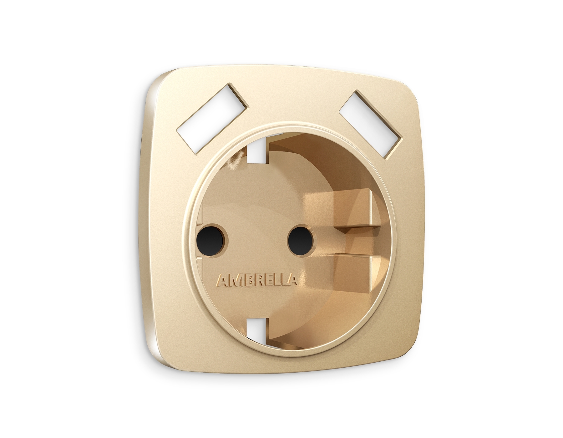 Лицевая панель OMEGA (Шампань) для электрической розетки с/з со шторками 2USB A+A QUANT OP6090
