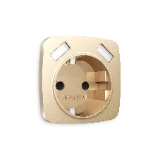 Лицевая панель OMEGA (Шампань) для электрической розетки с/з со шторками 2USB A+A QUANT OP6090