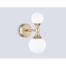 Настенный светильник Ambrella light LH51053/2 GD/FR золото/белый матовый G9*2 max 28W 120*195*300