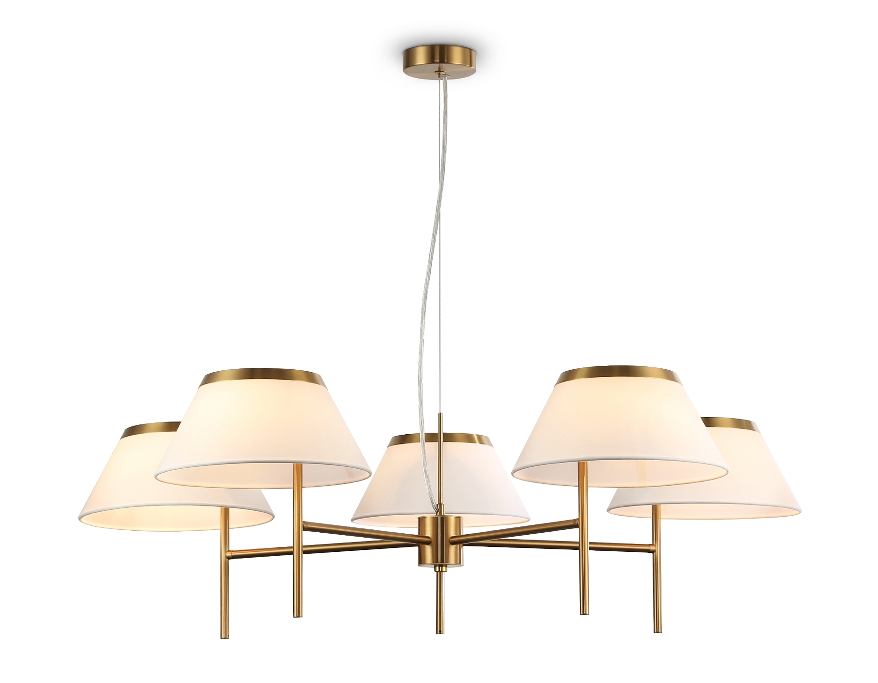 Люстра Ambrella light LH72473/5 BS/WH латунь/белый Е14/5 max 40W D1000*290-1080