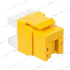 Модуль Keystone, RJ45, кат.5E, UTP, 180 градусов, со встроенной шторкой, желтый