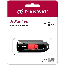 Флешка USB Transcend JetFlash 590 (TS16GJF590K), 16Gb, USB 2.0, R/W 15/5 черный/красный