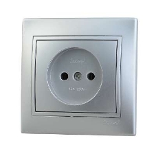 Розетка 1-м СП Мира 16А IP20 без заземл. керам. метал. сер. LEZARD 701-1010-121 Розетка 1-м СП Мира 16А IP20 без заземл. керам. метал. сер. LEZARD 701-1010-121