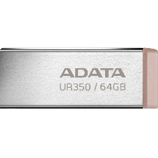 Флешка USB ADATA UR350 (UR350-64G-RSR/BG), 64Gb, USB 3.2, R/W 100/15, серебристый/коричневый