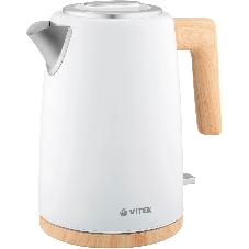 Чайник электрический Vitek VT-1154 1.7л. 2200Вт белый/дерево