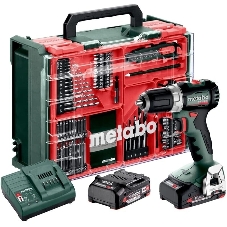 Дрель-шуруповерт Metabo BS 18 L BL Set, 18 В, 2 Ач, 65 Нм, щеточный