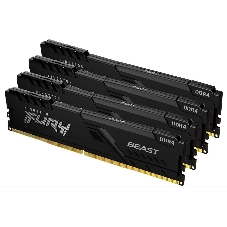 Оперативная память Kingston Fury Beast, DDR4, 128GB (4x32 GB), 3200 MHz, CL16, DIMM, с радиатором, черный