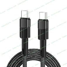 Кабель Rexant Type-C – Type-C, 3A, 60Вт, 1м, в черной нейлоновой оплетке