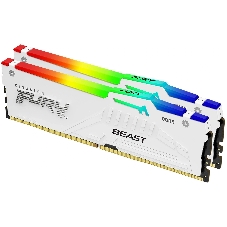 Оперативная память Kingston Fury Beast, DDR5, 32Gb (2x16GB), 5600MHz, CL36, DIMM, радиатор, RGB, белый