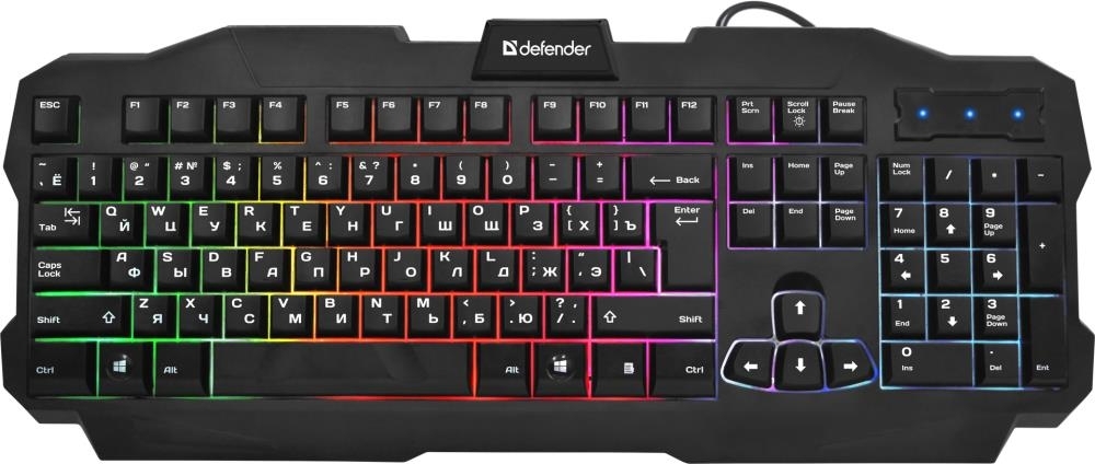 Клавиатура проводная Defender Ultra HB-330L RU, USB, черный