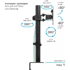 Кронштейн для монитора Kromax CASPER-505 черный 4 шт/уп. 10