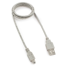 Кабель USB2.0 Cablexpert CC-USB2-AM5P-3-N, AM/MiniUSB, медь, экран, Pro, 0.9м серый, пакет