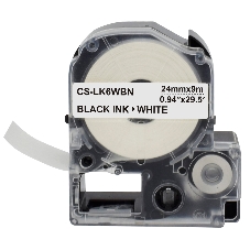 Картридж ленточный Cactus CS-LK6WBN черный, 24мм, 9м для Epson LW700/LW600P/LW1000P/Z700/Z900