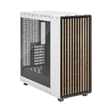 Компьютерный корпус без блока питания Fractal Design North XL TG Dark Tint, Full-Tower, 3x140мм, 2xUSB-A 3.2 + 1xUSB 3.2 Type-C E-ATX, ATX, mATX, mITX Wood panel, Chalk белый