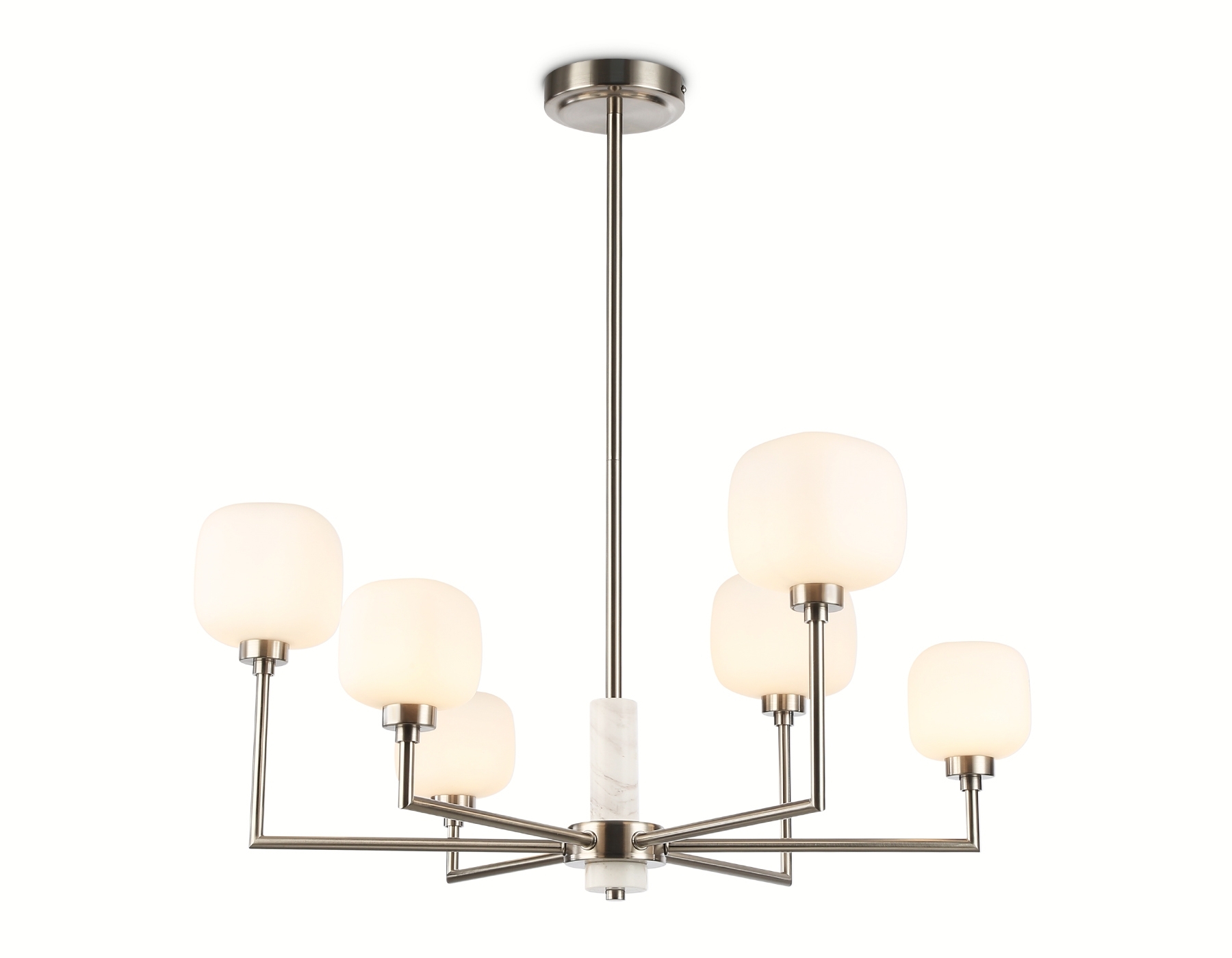 Люстра Ambrella light LH53001/6 SN/FR сатин никель/белый матовый G9*6 max 40W D690*680
