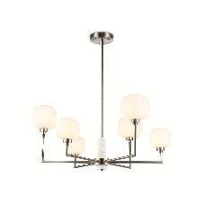 Люстра Ambrella light LH53001/6 SN/FR сатин никель/белый матовый G9*6 max 40W D690*680