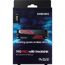 Накопитель SSD Samsung 990 Pro 4Tb, PCIe 4.0 x4, M.2 2280, NVMe, R/W 7450/6900, с радиатором