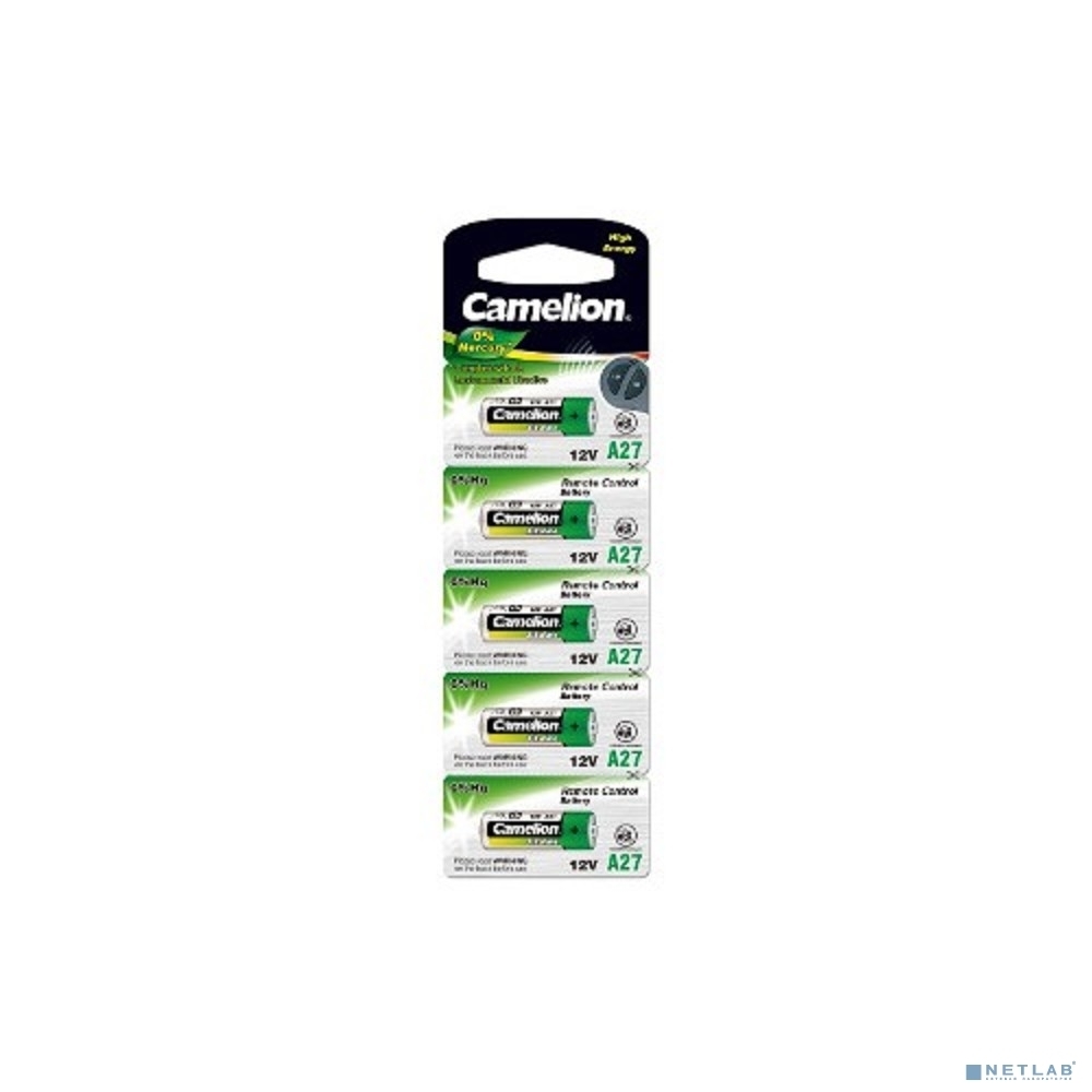 Батарейка Camelion LR27A BL-5 Mercury Free (A27-BP5, 12В) (5шт. в уп-ке)
