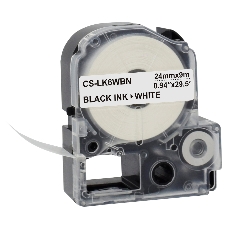Картридж ленточный Cactus CS-LK6WBN черный, 24мм, 9м для Epson LW700/LW600P/LW1000P/Z700/Z900