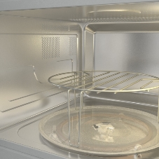 Встраиваемая микроволновая печь Gorenje BM201SG3BG, 20 л, 5 уровней мощности, 8 автопрограмм, сенсорное управление, дисплей, гриль, поворотный стол, AquaClean, автоменю черный