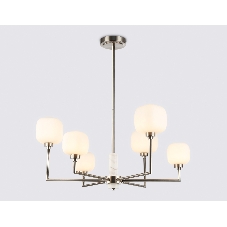 Люстра Ambrella light LH53001/6 SN/FR сатин никель/белый матовый G9*6 max 40W D690*680