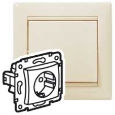 Механизм розетки 1-м СП Valena 2К+З с заземл. нем. станд. сл. кость (DIY-упак.) Legrand 695612