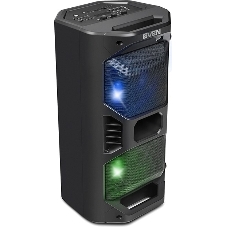 Мобильные колонки чёрные Sven PS-600 2.0  (2x25W, mini Jack, USB, Bluetooth, FM, micro SD, LED-дисплей, ПДУ, 2 x 4000 мA, LED подсветка)