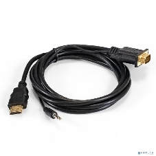 Кабель-переходник HDMI-VGA ExeGate EX-HDMIM-VGAM-3.5JackS-1.8 (19M/15M+3.5мм Jack M, 1,8м) Преобразователь цифрового HDMI сигнала в VGA видео и стерео-аудио