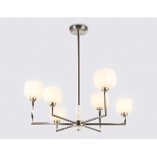 Люстра Ambrella light LH53001/6 SN/FR сатин никель/белый матовый G9*6 max 40W D690*680