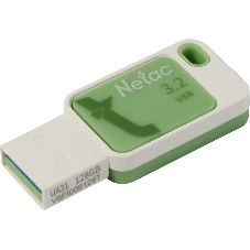 Флешка USB Netac UA31 (NT03UA31N-128G-32GN), 128Gb, USB 3.2, R/W 110/45, зеленый/белый
