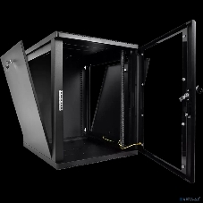Шкаф телекоммуникационный настенный разборный ЦМО 15U (600 x 650) съемные стенки, дверь стекло, черный (ШРН-М-15.650-9005)