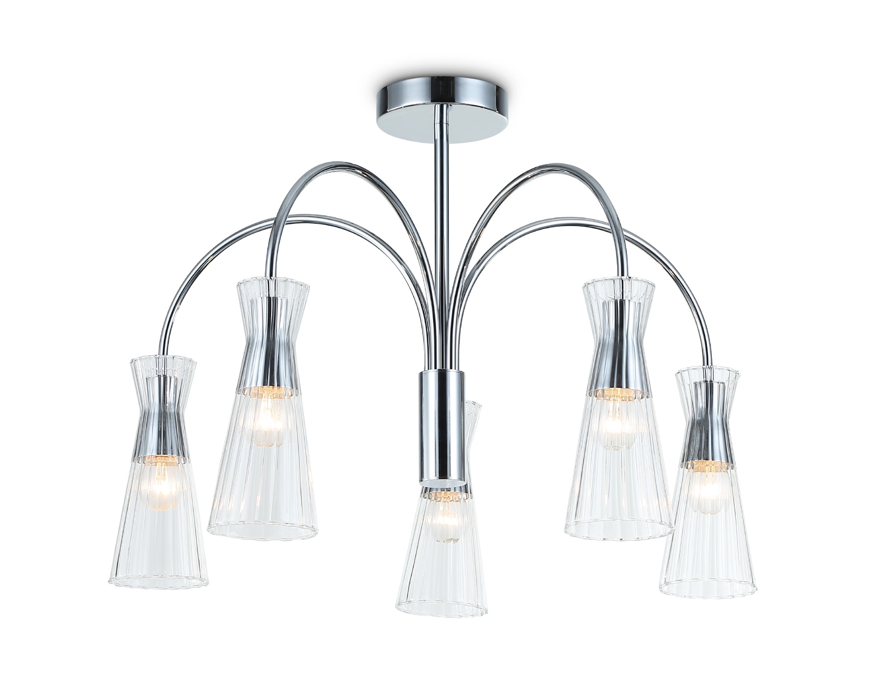 Люстра Ambrella light LH55651/5 СH/CL хром/прозрачный E14*5 max 40W D600*440