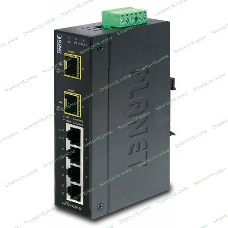 КоммутаторIGS-620TF индустриальный неуправляемыйIP30 Industrial 4-Port 10/100/1000T + 2-Port 100/1000X SFP Gigabit Switch (-40 to 75 degree C)