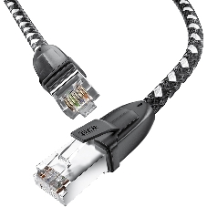 Патч-корд GCR PROF прямой 5.0m, UTP медь cat.6, STRONG черно-белый нейлон, ethernet high speed 10 Гбит/с, T568B, GCR-52779