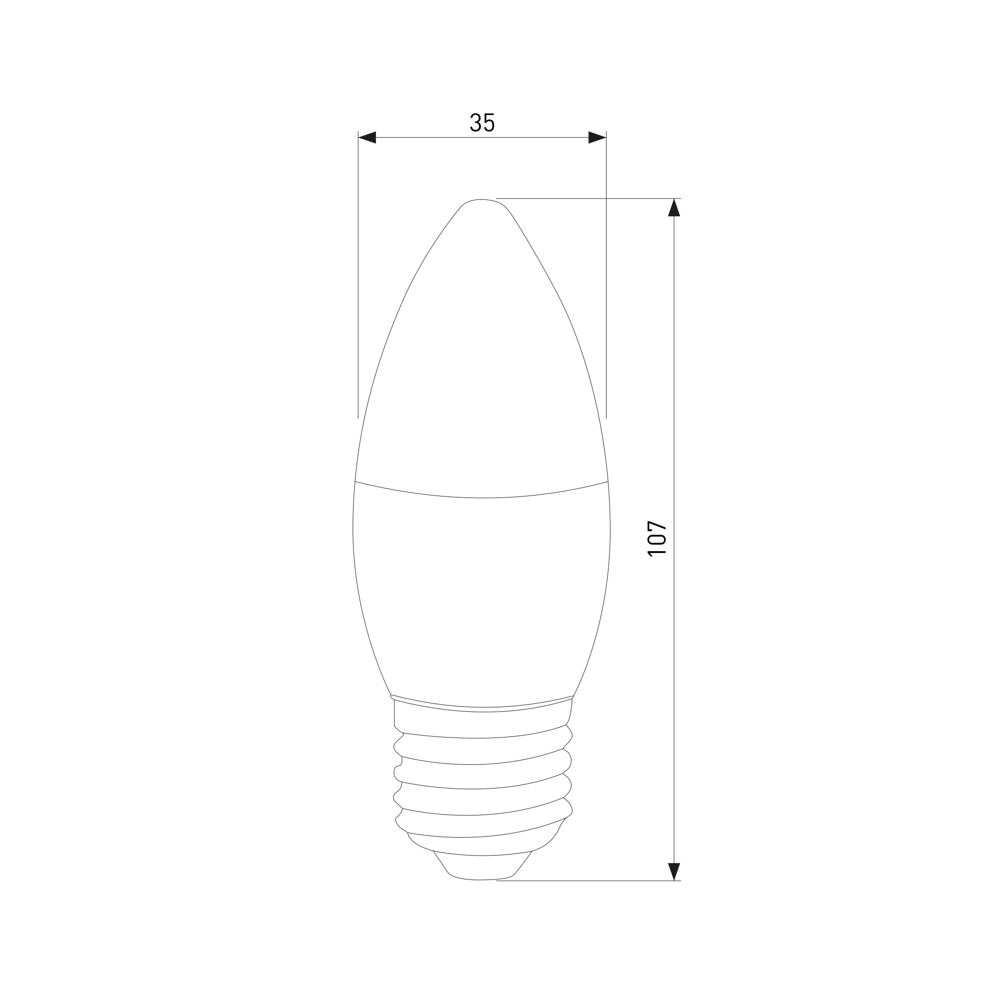 Dimmable 7W 4200K E27 (C35) (BLE2775) / Светодиодная лампа