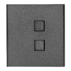 Розетка Kranz STRONG компьютерная двойная RJ45+RJ45 кат6 с/у графит