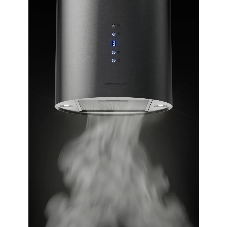 Вытяжка Kuppersberg TUBA 35 X, цилиндрическая, островная, 35 см, электронное кнопочное управление, таймер, отвод/рециркуляция, 3 скорости, производительность 850 м3/ч, LED освещение, обратный клапан, уровень шума 68 дБ, угольный фильтр CF110 (опция), цвет нержавеющая сталь