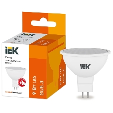 Лампа cветодиодная LED MR16 софит 9Вт 230В 3000К GU5.3 LLE-MR16-9-230-30-GU5 IEK