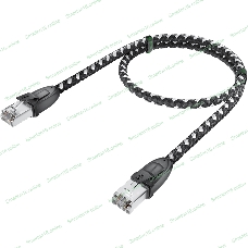 Патч-корд GCR PROF прямой 5.0m, UTP медь cat.6, STRONG черно-белый нейлон, ethernet high speed 10 Гбит/с, T568B, GCR-52779