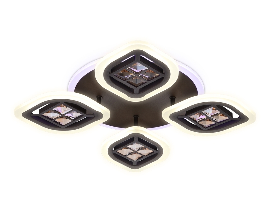 Светильник Ambrella light FA281/4 CF/TI кофе/янтарь 69W 530*530*80 (ПДУ РАДИО 2.4G)