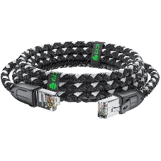 Патч-корд GCR PROF прямой 5.0m, UTP медь cat.6, STRONG черно-белый нейлон, ethernet high speed 10 Гбит/с, T568B, GCR-52779