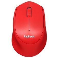 Мышь беспроводная Logitech M280 красный, 1000 dpi, радиоканал, USB, кнопки - 3