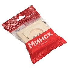 Розетка EKF Минск ERR10-022-200 1-м СП 10А IP20 без заземления, с защитными шторками, бежевый