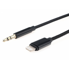 Кабель-переходник USB Cablexpert CCAB-AP35M-1M-B, Lightning/Jack3.5, Mobile, 1м, черный, коробка