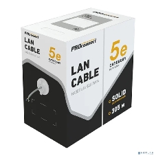 Кабель витая пара Rexant U/UTP, cat.5e, PVC, 4PR, 24AWG, INDOOR, SOLID, серый, 305м, серия LIGHT