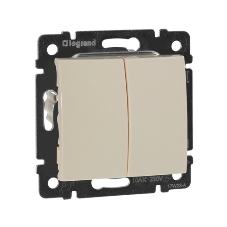 Выключатель Legrand 774305 Valena двухклавишный 10 AX(слоновая кость)