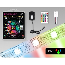 Комплект светодиодной ленты GS2502 5050 60Led/ 14.4W m/ 12V IP65 RGB/ 5000*10*2.87mm (4 конт.)