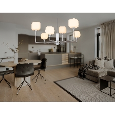 Люстра Ambrella light LH53001/6 SN/FR сатин никель/белый матовый G9*6 max 40W D690*680