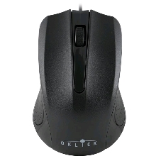 Мышь проводная Oklick 225M черный, 1200 dpi, USB, кнопки - 3