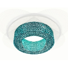 Комплект встраиваемого светильника Ambrella light XC7621023 SWH/BL белый песок/голубой MR16 GU5.3 (C7621, N7194)